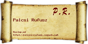 Palcsi Rufusz névjegykártya